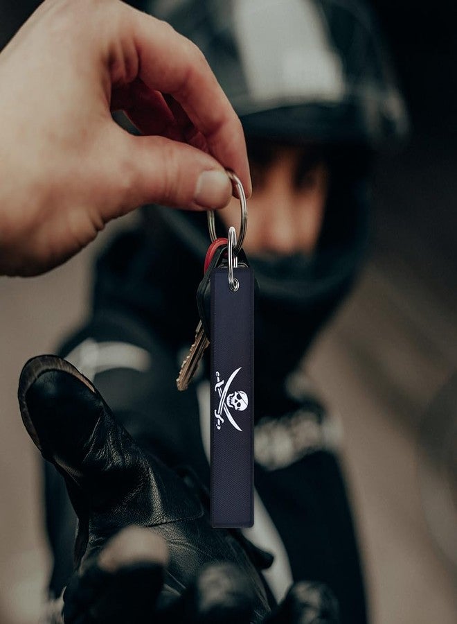 JAVD Pirate Jack Rackham Flag Keychain Tag with Key Ring - Keys, Cars, Motorcycles, Backpacks, Luggage and Gifts - EDC (3 Pack) - Image 4