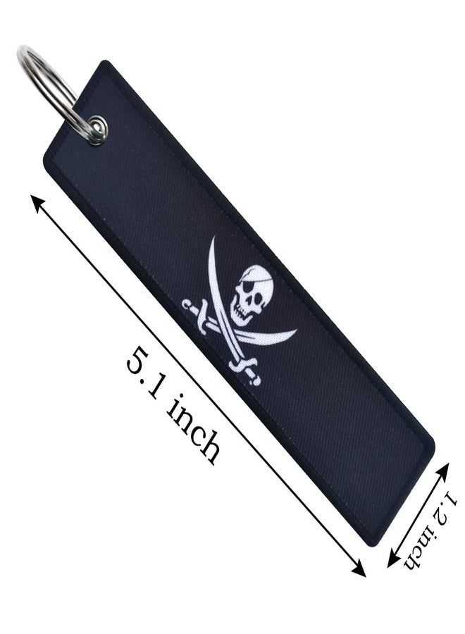 JAVD Pirate Jack Rackham Flag Keychain Tag with Key Ring - Keys, Cars, Motorcycles, Backpacks, Luggage and Gifts - EDC (3 Pack) - Image 2