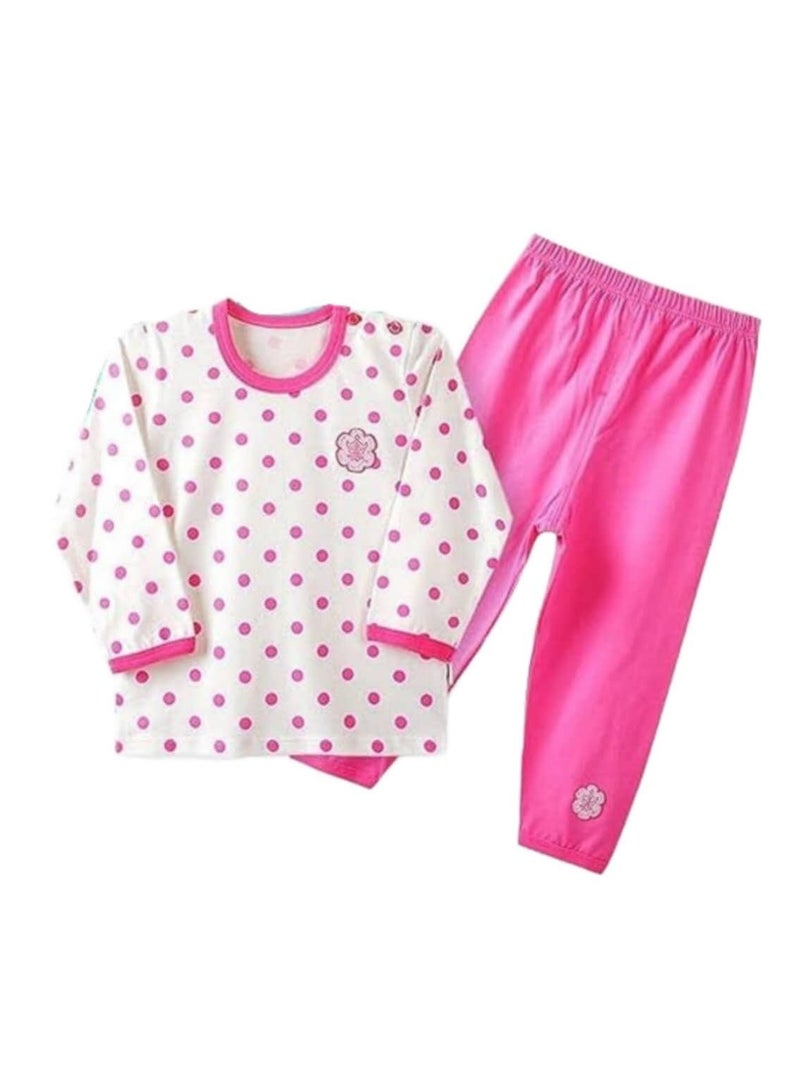 AIWANTO 1 Set Cute Polka Baby Girl Cotton Long Sleeves & Shorts Pink (8-15months)