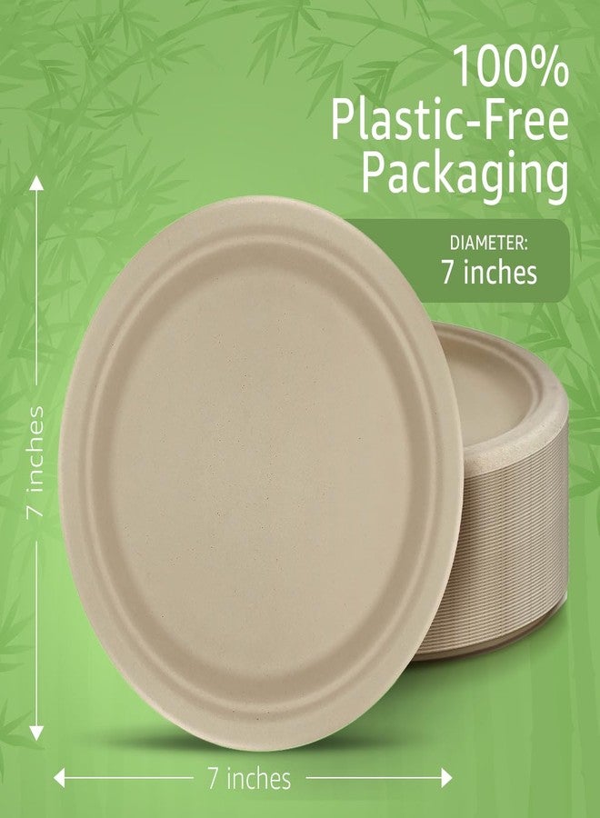 ibambo Bamboo Biodegradable Plates (50-Pack, 7-inch) | Sturdy & Microwave Safe | Heavy Duty Microwavable Disposable Plates | PFAS Free, Biodegradable | FSC Certified Alternative to Plastic - Image 4