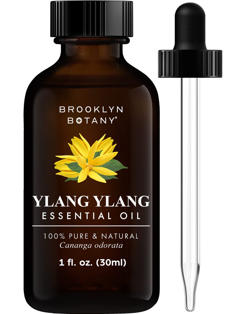 Brooklyn Botany Ylang Ylang Essential Oil 100 Pure and Natural Premium Grade Oil with Dropper for Aromatherapy and Diffuser 1 Fl Oz
