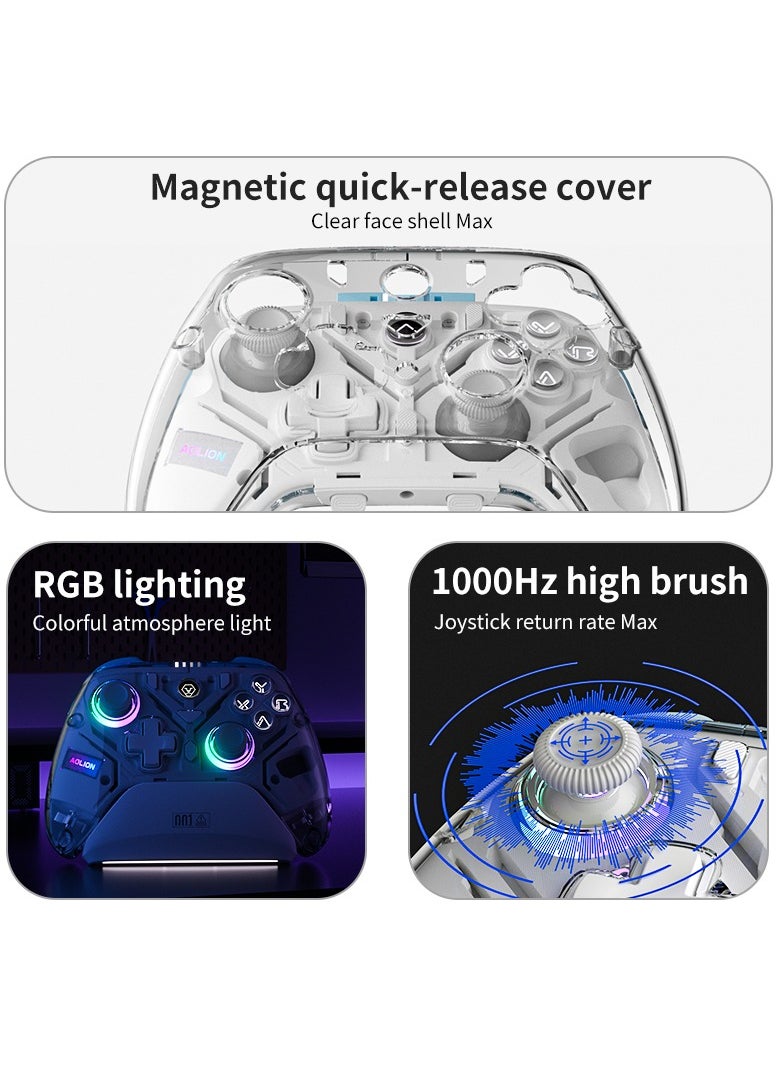 أوليون - Aolion K10 وحدة تحكم الألعاب مع جهاز شحن RGB لوحة ألعاب لاسلكية قاعة تأثير عصا التحكم الزناد لنينتندو سويتش/الكمبيوتر/الهاتف - Image 1
