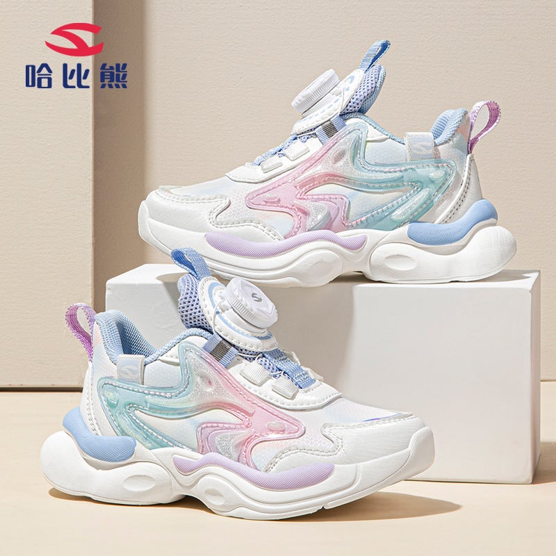 Habib Bear Autumn Leather Rotating Buckle Girls Sneaker Stain-Resistant Eva Soft Sole Women'S Treasure Running Shoes A Generation Of Hair - Image 3