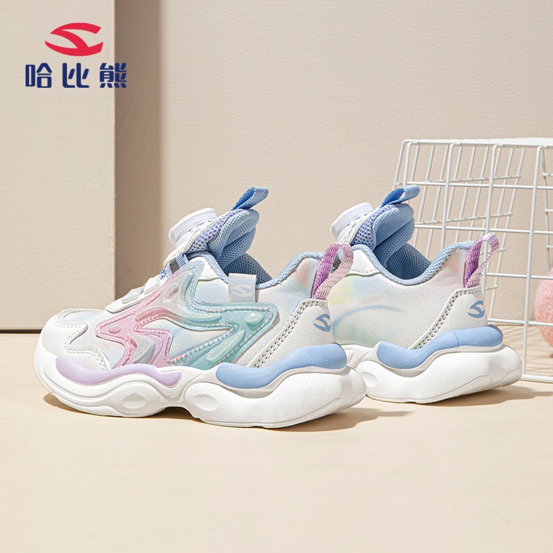 Habib Bear Autumn Leather Rotating Buckle Girls Sneaker Stain-Resistant Eva Soft Sole Women'S Treasure Running Shoes A Generation Of Hair - Image 5