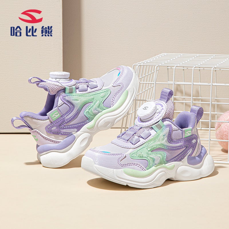 Habib Bear Autumn Leather Rotating Buckle Girls Sneaker Stain-Resistant Eva Soft Sole Women'S Treasure Running Shoes A Generation Of Hair - Image 4
