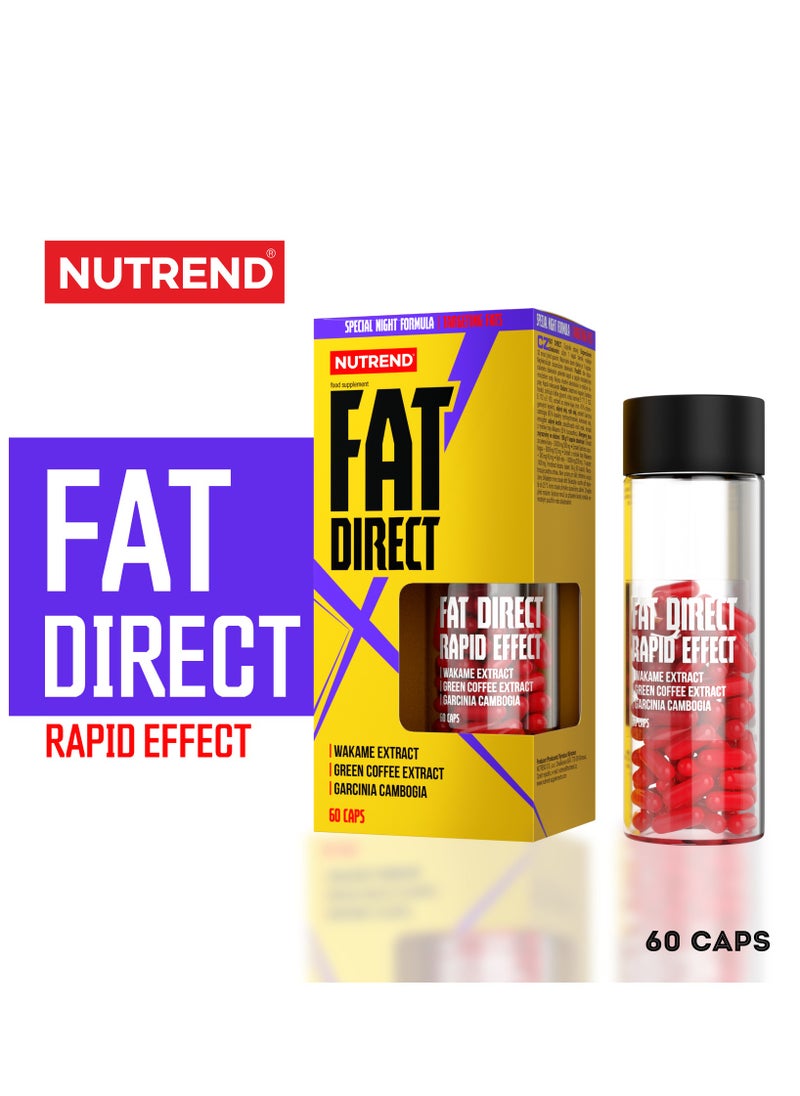 NUTREND - Fat Direct 60 Capsule, No Flavour, Night Fat Burner, Natural Extracts for Fat Reduction - Image 1