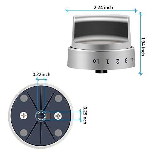 TURNEGOO WB03X24818 Gas Stove Knobs Stainless Steel Look Plastic Range Burner Control Knobs, Compatible for GE Range Gas Stove Knob, Replacements PS11729081(5packs) - Image 2