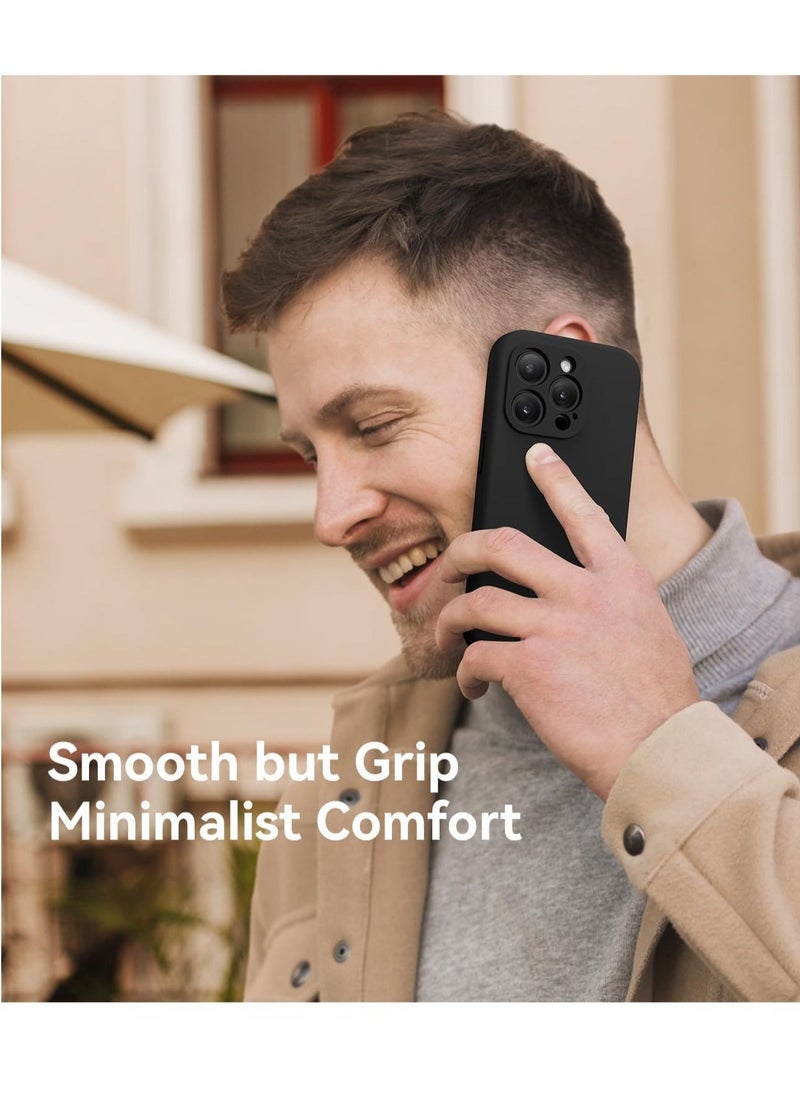 Black Silicone Case for iPhone 16 Pro - Camera Protection, MagSafe Compatible, Anti-Scratch Microfiber Lining, Includes 2 Screen Protectors - Image 3