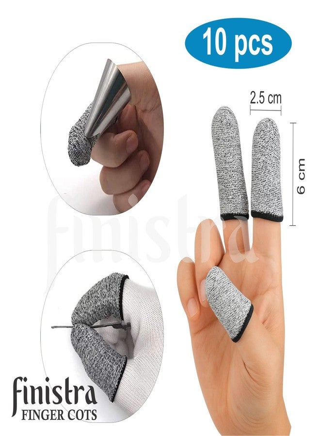 finistra® 10 pcs Finger Protector for Cutting Vegetables Cut Resistant Finger Cots Finger Sleeve Protectors Reusable Finger Guards Finger Covers Protection Cots for Kitchen,Work, Sculpture, Anti-Slip - Image 3