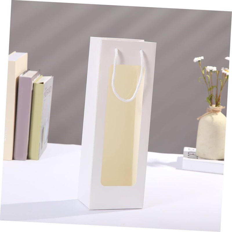 Garneck 20 Piece Set Kraft Paper Wine Bags White 36x12 5cm Elegant Carrier For Weddings Birthdays And Celebrations - Image 3