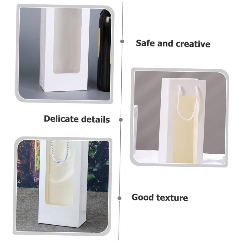 Garneck 20 Piece Set Kraft Paper Wine Bags White 36x12 5cm Elegant Carrier For Weddings Birthdays And Celebrations - Image 4