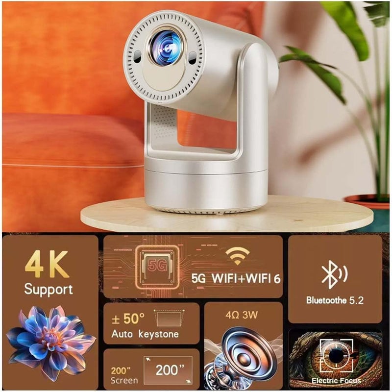 Smart Wireless Laser Projector, 4K Support, 5G WiFi, 200-inch Screen, Bluetooth 5.2, Auto Keystone - Image 3