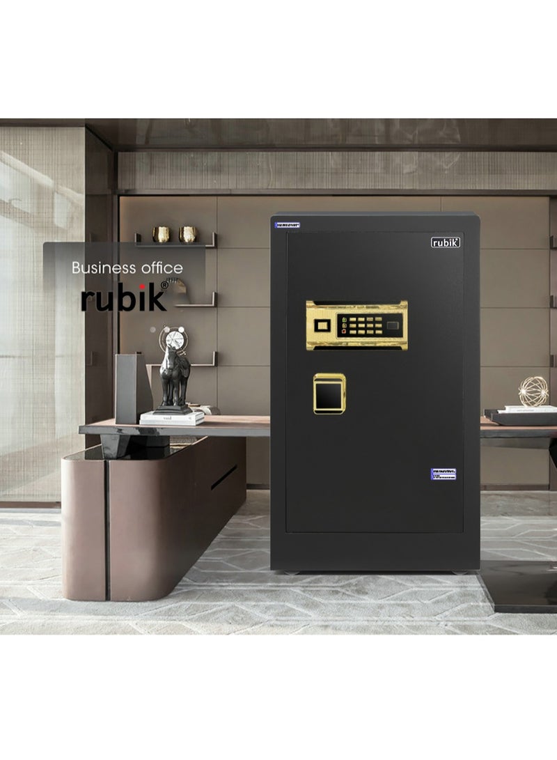 Rubik Safe Box Large with Dual Security Digital Keypad and Key Lock System Protect Money Documents for Home Office (Size 82x47x41cm) Black  - Image 4