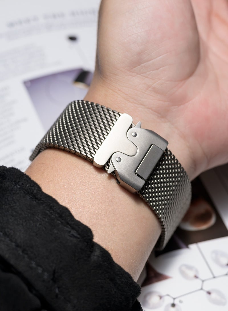 Beauenty Titanium Milanese Mesh Loop for Samsung Galaxy Watch Ultra 47мм LTE Men Women, DLC Scratch-resistant Coating Breathable Replacement Strap with Adjustable Parachute-style Buckle for Samsung Watch Ult - Image 5