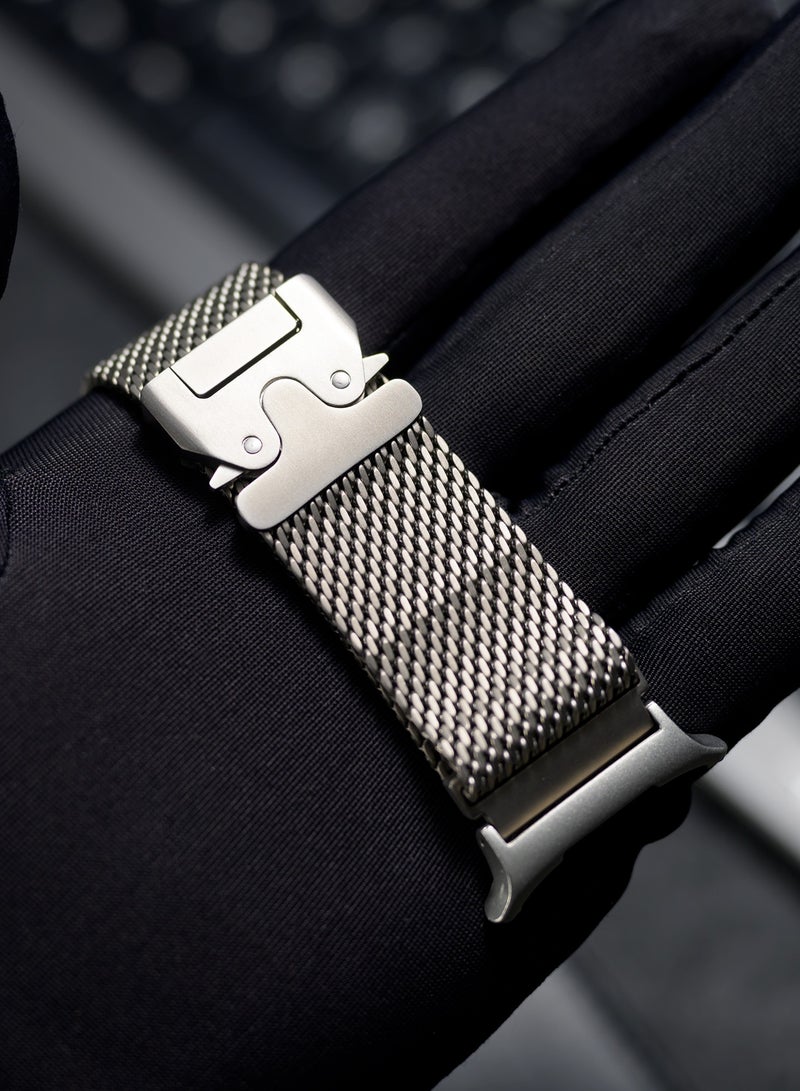 Beauenty Titanium Milanese Mesh Loop for Samsung Galaxy Watch Ultra 47мм LTE Men Women, DLC Scratch-resistant Coating Breathable Replacement Strap with Adjustable Parachute-style Buckle for Samsung Watch Ult - Image 3