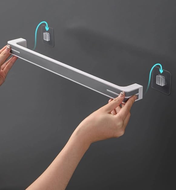 FYCAN COSKIRA Wall Mounted Shoes Rack Towel Holder Rack Slipper Rack Rustproof Bathroom Towel Holder Bathroom Toilet No Drilling Large Capacity Storage Design SelfAdhesive SpaceSaving 2 pairGrey - Image 5