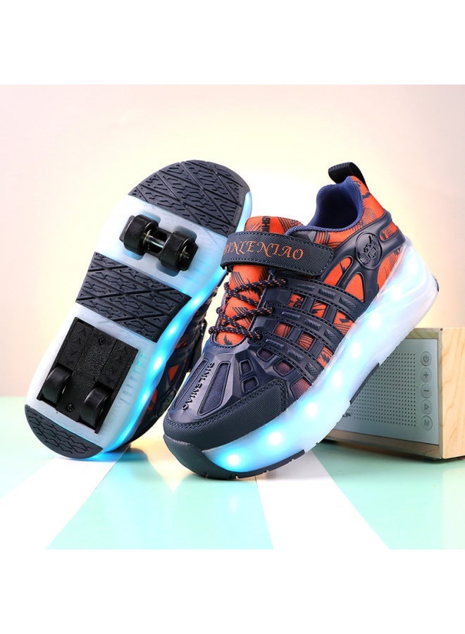 MIXSNOW Four-Wheel Unisex Sports Shoes with USB Charging, LED Lights, and Retractable Wheels - Image 2