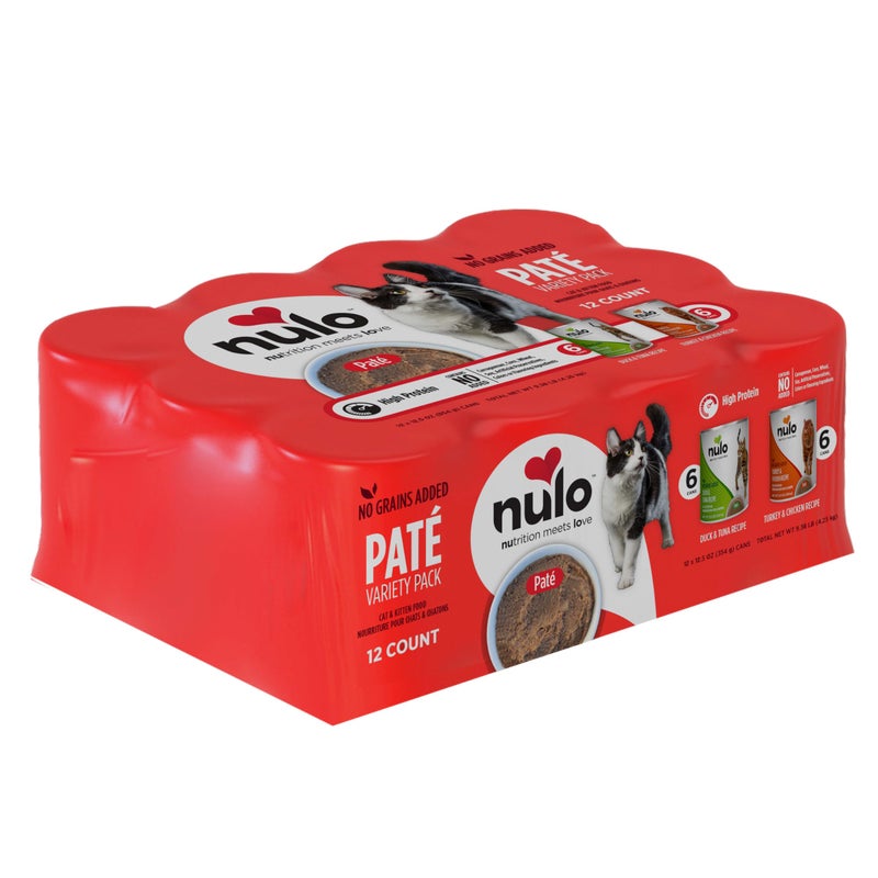 Nulo Variety Flavors Pate Wet Canned Cat Food, 12.5 Ounce (Pack of 12) - Image 1