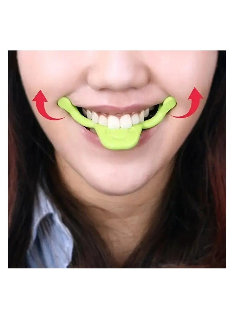 LANGMANNI طقم 2 قطعة أخضر من مدرب الابتسامة السيليكوني - معزز زوايا الشفاه والفم، ملحق للعناية الشخصية خالي من العطور للتعبيرات الوجهية الجذابة - Image 1
