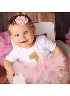NajmStyle Baby Girl Birthday Unicorn Outfit Toddler Girl My 1st Birthday Romper Tutu Skirt with Headband Clothes Set Pink  - Image 4