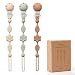 YIVEKO Pacifier Clips for Baby Silicone Pacifier Holder Clips for Boys Girls One Piece Baby Binky Clips YIVEKO Pacifier Clips Flower 3PcsIvorySageBrown - Image 2