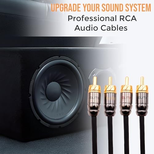Elite Audio Pro Series 17ft. 4-Channel Car Audio RCA Cable - Triple Shielded Brass Connectors, Oxygen Free Copper Noise Reducing Audio Cable for Amplifiers Subwoofers Speakers and Processors – PRO417 - Image 2