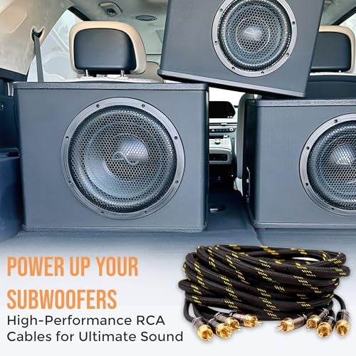 Elite Audio Pro Series 17ft. 4-Channel Car Audio RCA Cable - Triple Shielded Brass Connectors, Oxygen Free Copper Noise Reducing Audio Cable for Amplifiers Subwoofers Speakers and Processors – PRO417 - Image 4