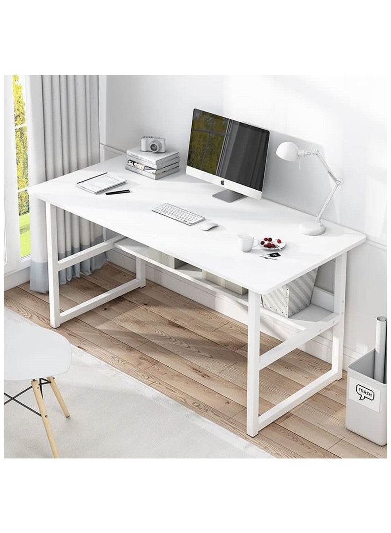 AGD Computer Table with Bookshelf White - Image 1