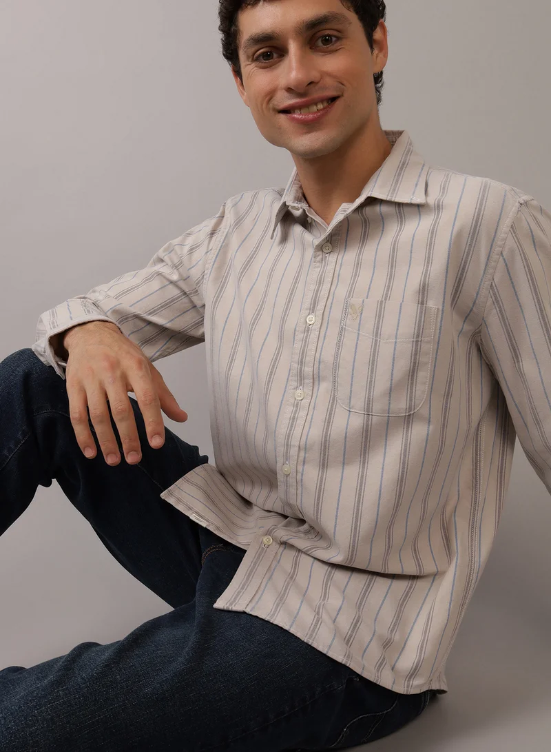 American Eagle Regular Fit Oxford Button Up Shirt