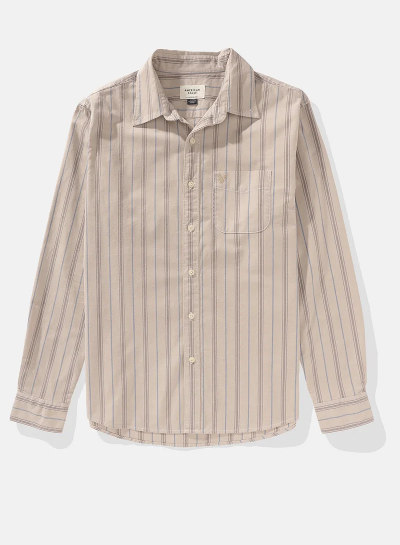 American Eagle Regular Fit Oxford Button Up Shirt