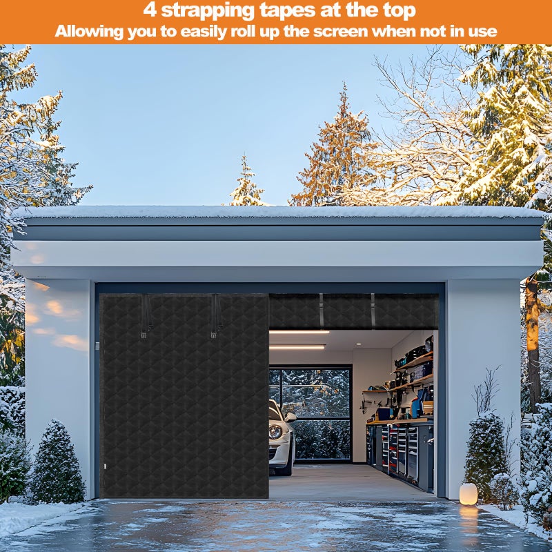 anrukler Garage Door Screen for Winter, Magnetic Thermal Insulated Door Curtain for Garage 8x7FT, Oxford Cloth-Thicken Polyester Fiber Fill, Self Sealing Screen Door, Easy Install, Pet and Kid Friendly - Image 5