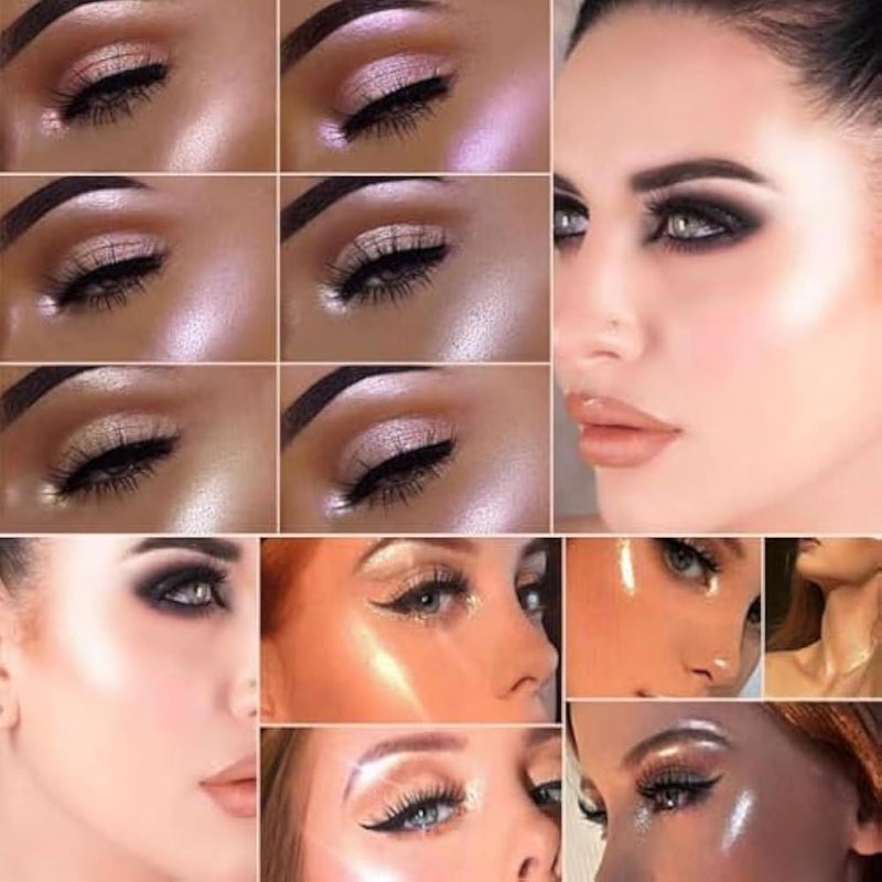 Colors HIGHTLIGTER Palette Makeup,Rose Gold Brown Nude Matte Shimmer Eye Shadow Powder Palette,Naturing-Looking Long Lasting Waterproof- cover 8 COLORS - Image 4