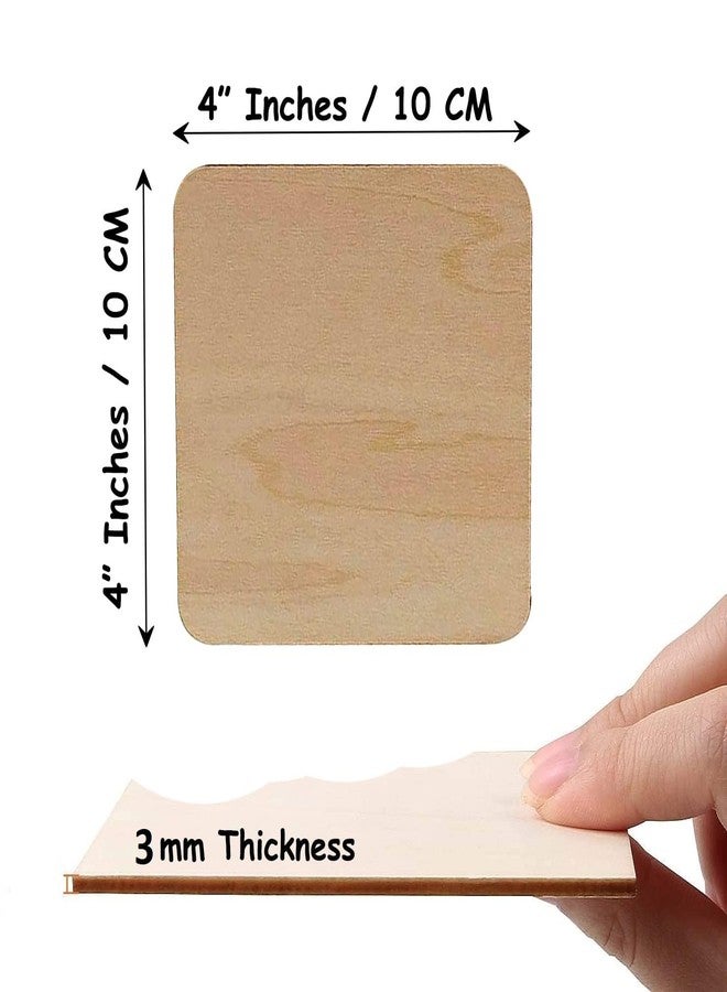 Berrybox Combo (4+4) MDF Art Craft Coaster 4" Inch Square + Round Shape Coasters Plain Wood Blank Cutouts for Tea Coffee Christmas Painting Slice Resin Mandala Arts Work & Decoration | Thickness:3 mm - Image 2