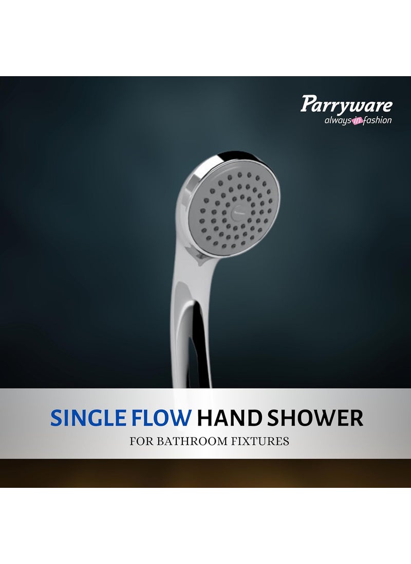 Parryware Parryware Single Flow Hand Shower With Hose Clutch Handheld Shower for Bathroom with Steel Flexible Tube Pipe 1 MeterHand Shower with Hose Pipe for HomeHotel Chrome Finish E8376A1T9902A1  - Image 2