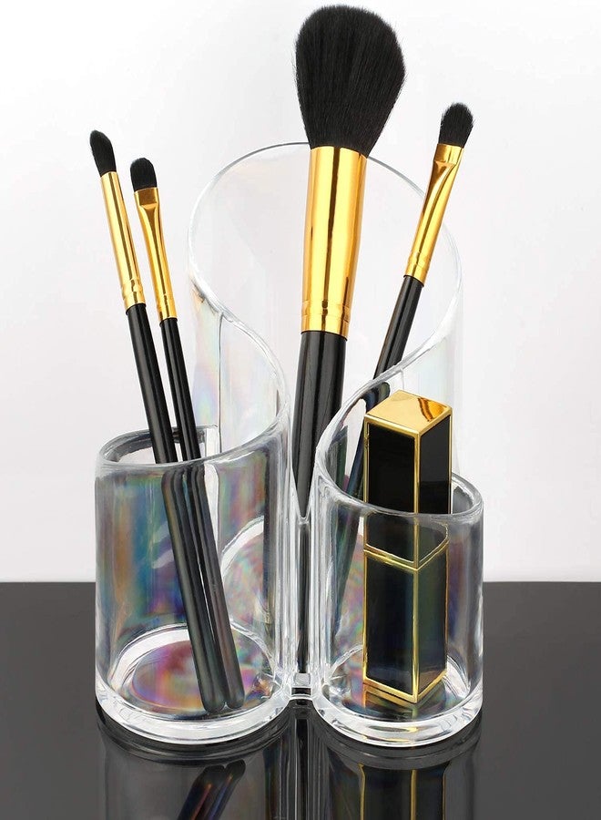 BRUSHFINCH Acrylic Cosmetic Organizer Makeup Brush Holder Stand Nail Polish Lipstick Eyeliner Combo Beauty Storage Desk Rack for Dressing Table - Pack Of 1, Multi Color. - Image 2