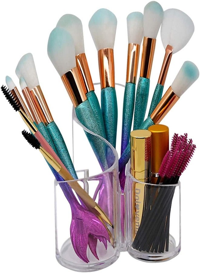 BRUSHFINCH Acrylic Cosmetic Organizer Makeup Brush Holder Stand Nail Polish Lipstick Eyeliner Combo Beauty Storage Desk Rack for Dressing Table - Pack Of 1, Multi Color. - Image 1