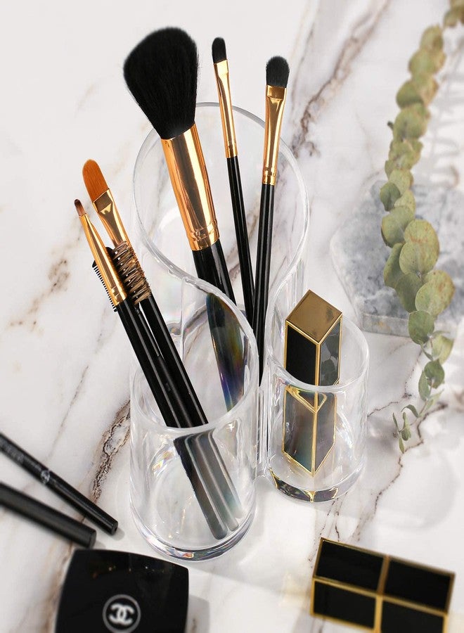 BRUSHFINCH Acrylic Cosmetic Organizer Makeup Brush Holder Stand Nail Polish Lipstick Eyeliner Combo Beauty Storage Desk Rack for Dressing Table - Pack Of 1, Multi Color. - Image 3