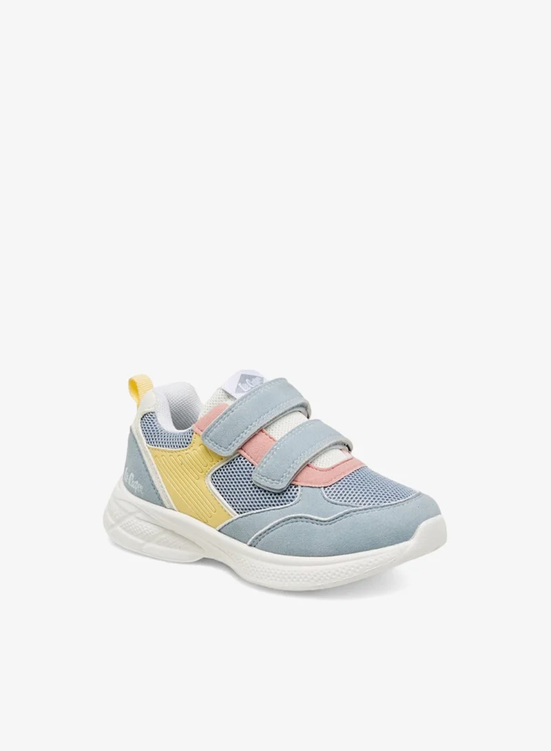 Lee Cooper Girls' Panelled Sneakers with Hook and Loop Closure