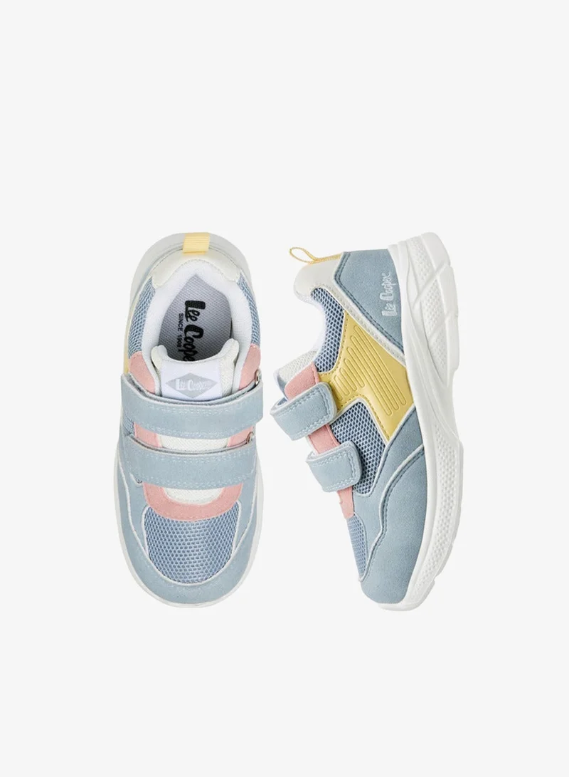 Lee Cooper Girls' Panelled Sneakers with Hook and Loop Closure