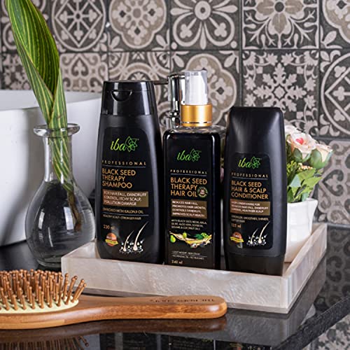 Iba Black Seed Therapy Shampoo, Conditioner, Hair Oil Combo (230 ml + 125 ml + 240 ml) | Kalonji For Hair Fall, Dandruff, Itchy Scalp | No Sulfate No Paraben | Halal Certified & Vegan - Image 2