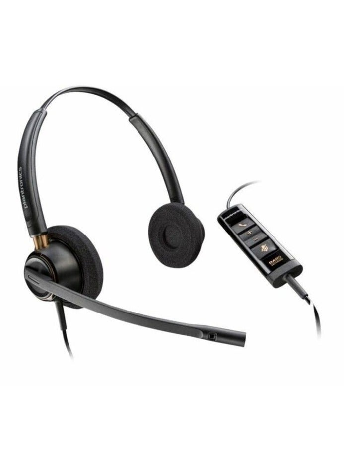 Poly EncorePro 525 Microsoft Teams Certified Stereo USB-A Headset with Noise Cancelling Microphone, 135mm Boom Mic, 30mm Speaker, Mute/Call Controls, Foam Cushions, 2085mm Cable, SoundGuard Digital, Windows/macOS Compatible, 74g Weight, Black | 783R2AA - Image 4