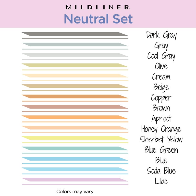 Zebra Pen Mildliner Dual-Tip Highlighter Set, Broad and Fine Point Tips, No Bleed, Ideal for Bible Highlighting, Journaling, School and Office Supplies, Neutral Vintage Ink Colors, 15-Pack (78315) - Image 3