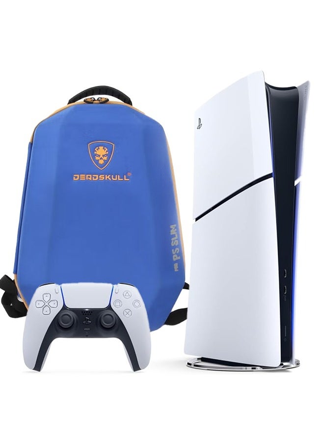 DEADSKULL For Sony PS5 Slim Carrying Case Travel Storage Bag Compatible with PlayStation 5 Slim Blue  - Image 1