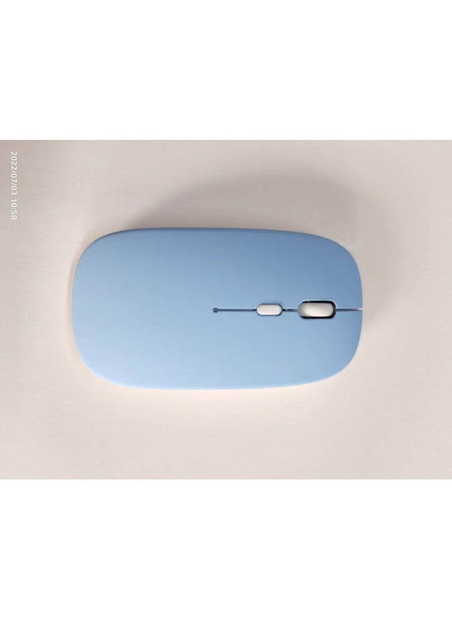 Generic Wireless Optical Mouse 1600dpi High Resolution Usb Interface For Laptop Desktop Computer-Color:Luminous Version 2.4g + Bluetooth Dual-mode Sky Blue  - Image 1