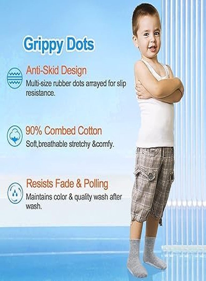Closecret Baby Socks Cotton Crew Toddler Socks Grips Non Slip Bottom Kids Socks (4-5 Years, Pack of 12) - Image 3