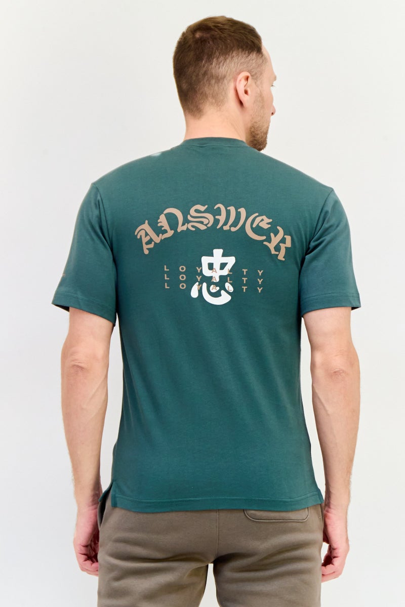 Reebok Men Sportswear Fit Short Sleeve Outdoor T-Shirt, Green  - Image 3