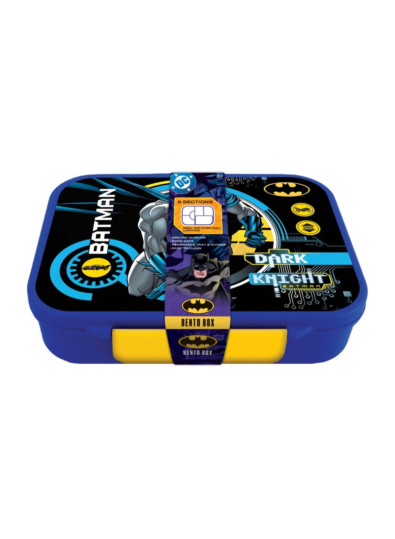 DC صندوق غداء بنظام بينتو باتمان من دي سي - 6 فواصل - 1100 مل - صندوق غداء سوبرهيرو للأولاد - Image 1
