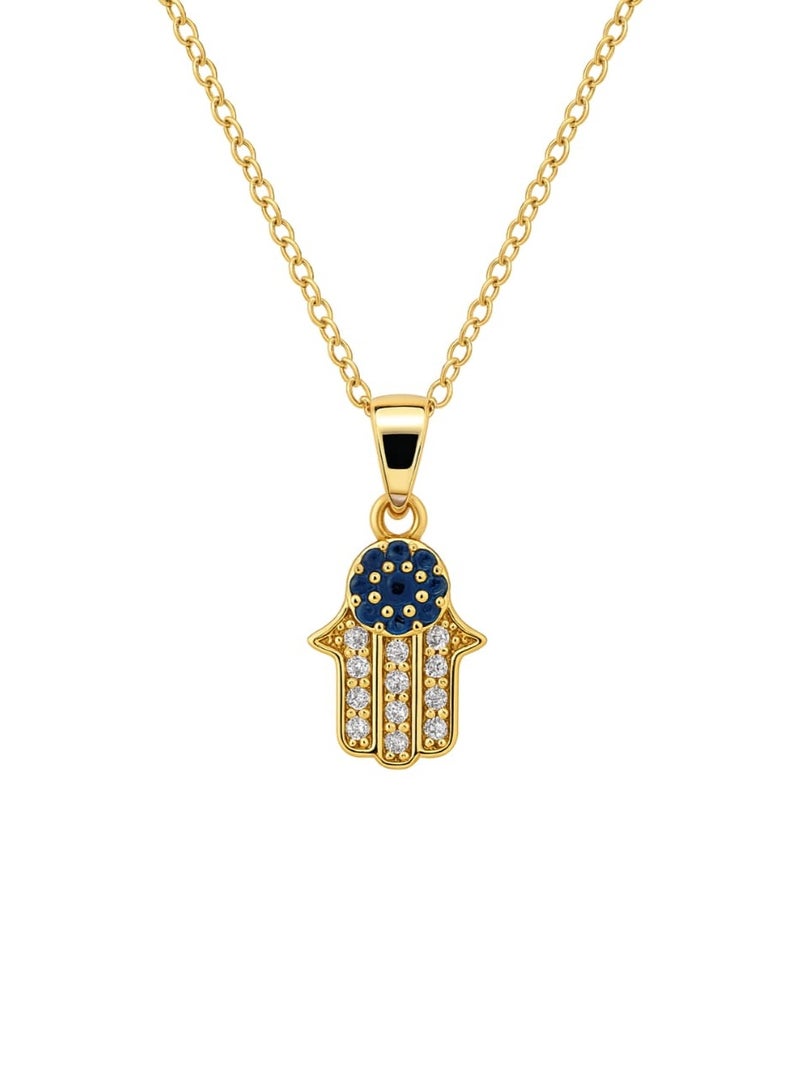 FLUFFY Women's Necklace with Crystal Hamsa Hand - Image 3