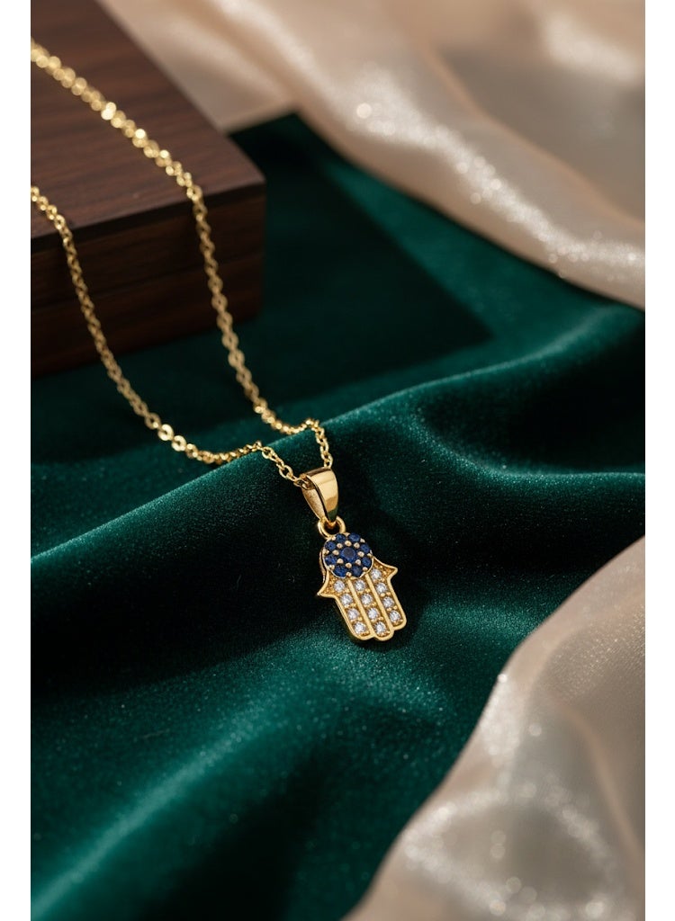 FLUFFY Women's Necklace with Crystal Hamsa Hand - Image 2