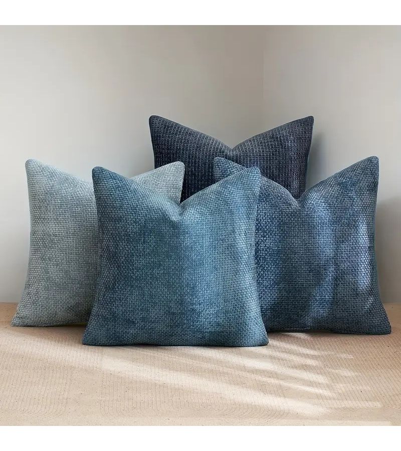 Neutral Color Chenille Throw Pillow Covers 16x16 Set Of 4 Farmhouse Boho - Image 5